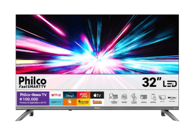 Smart TV 32 Philco Roku TV Dolby Áudio HDR10 P32CRB